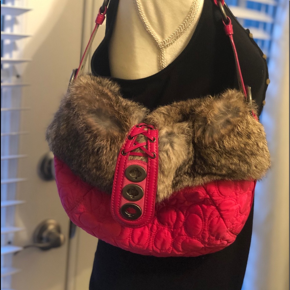 Coach fur handbag